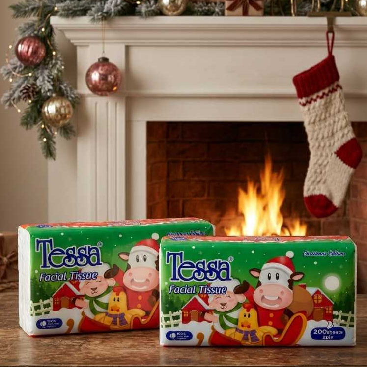 ( 2 pcs ) tissue tessa  isi 200 sheet 2 ply tisu facial