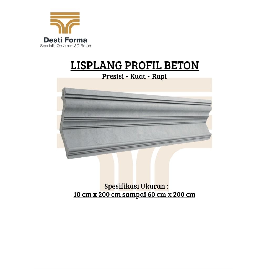 Lisplang Profil Beton - Lis beton tempel - Lis Profil Beton - Lisplang beton Atap Fasad Rumah Minima