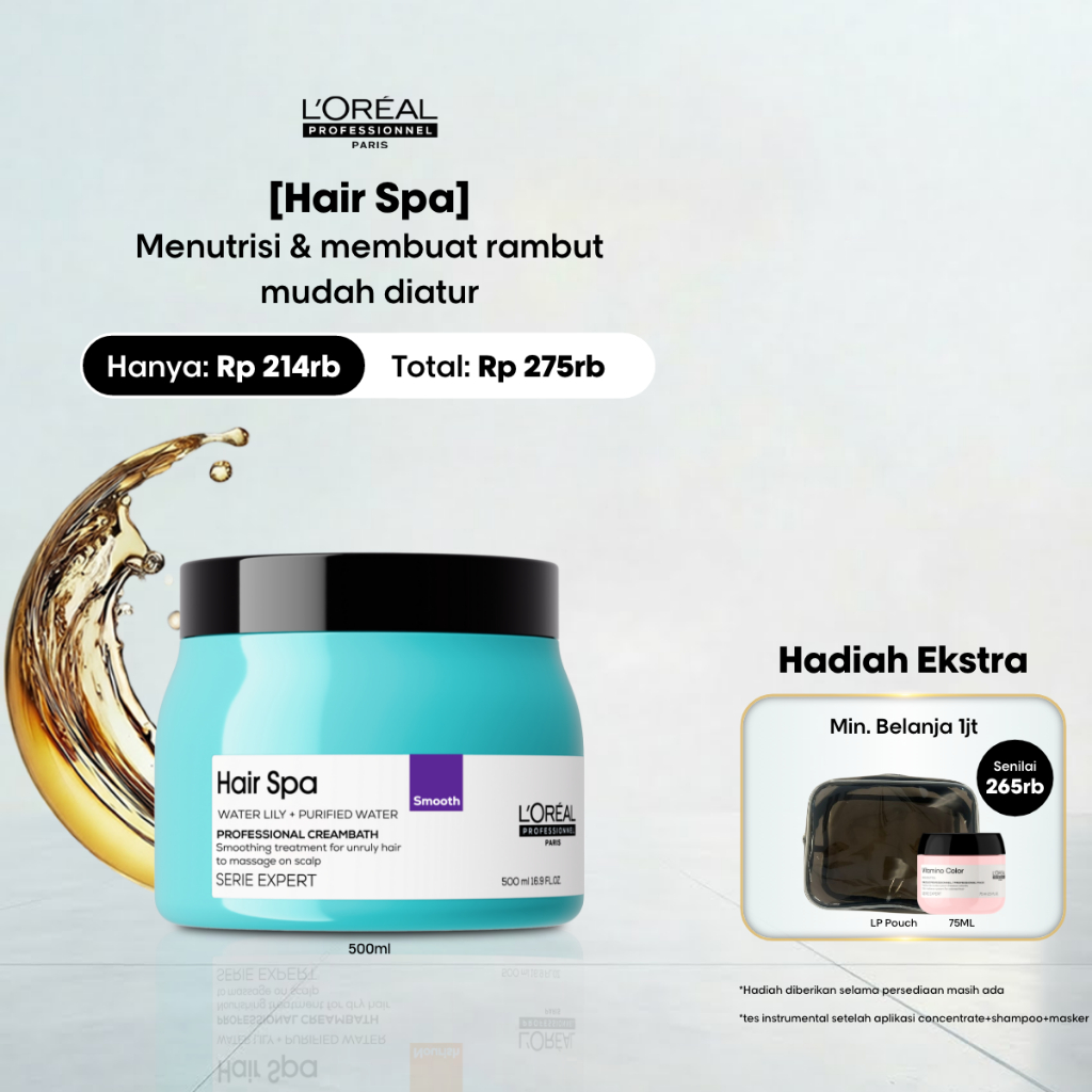 Hair Spa Deep Smoothing Creambath 500ml  - Untuk Rambut Sulit Diatur by L'Oreal Professionnel