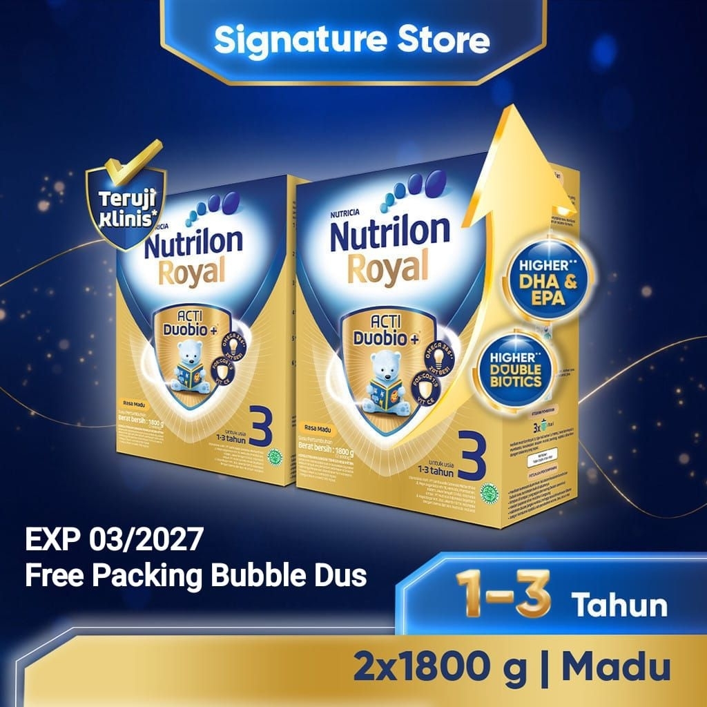 Nutrilon Royal 1-3 tahun / 3-6 tahun Madu / Vanila Susu Pertumbuhan Bubuk 1800 gr x 2