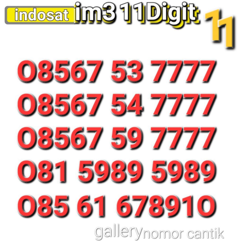 NOMOR IM3 11DIGIT 5989 5989 7777