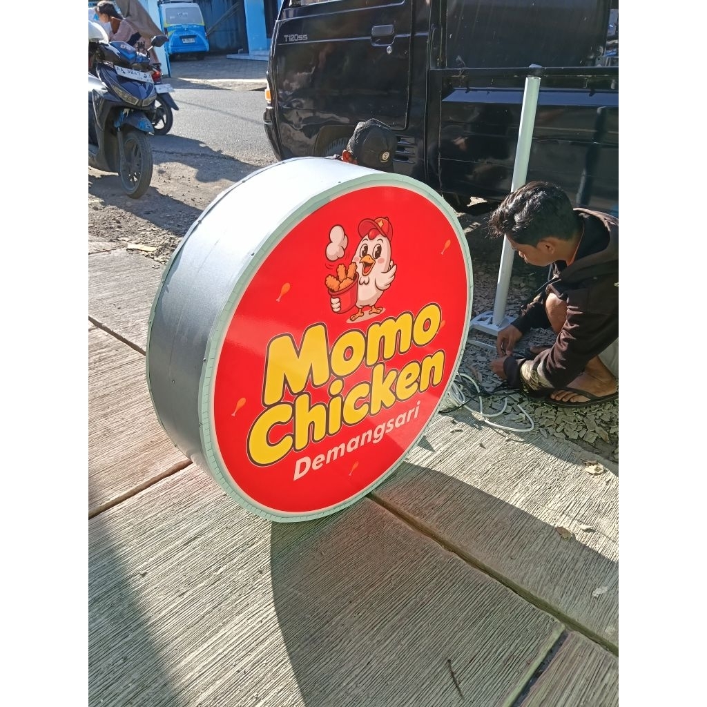 NEON BOX NEONBOX CUSTOM 2 SISI DUA SISI AKRILIK BULAT