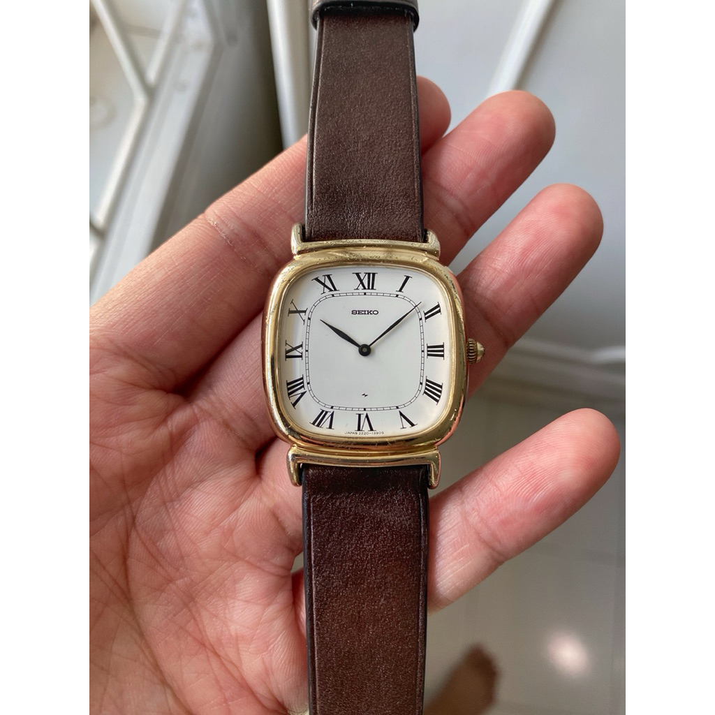 Seiko Chariot Hi-Beat 2220-3450 Solid Gold Plated (SGP) case Manual Winding movement , artdeco with 