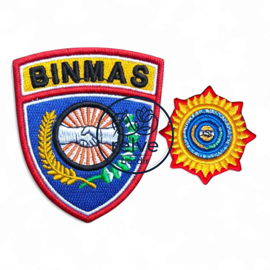 Bet Atribut Polri Logo Bordir Binmas & Pin Binmas Timbul Seragam Binmas Polisi