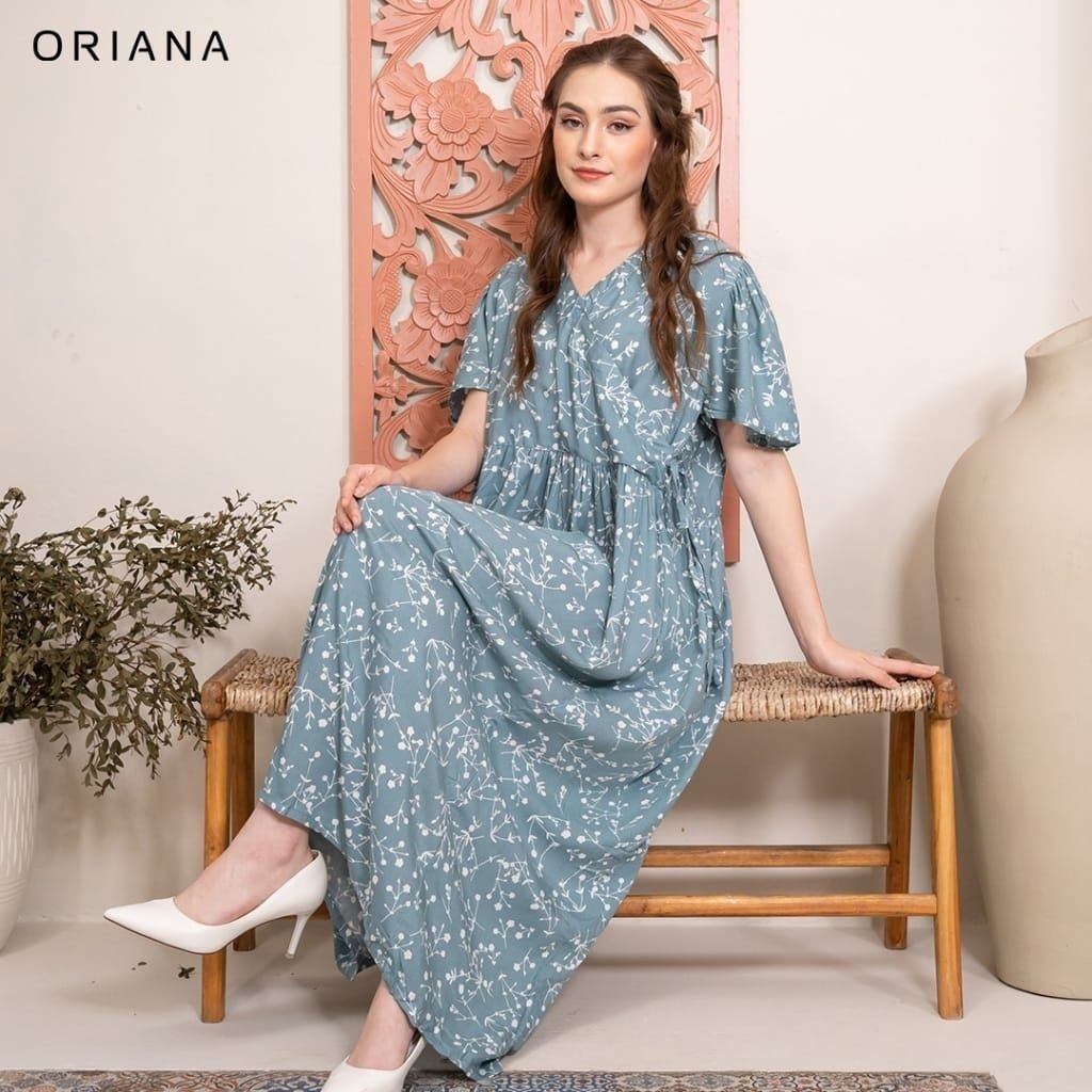 Daster Premium Busui Oriana V-Neck Valerina Series | Longdress | Daster Katun Rayon Kimono Jumbo