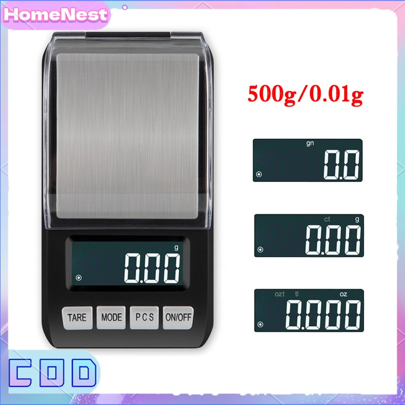 Timbangan Emas 0.01 Gram Mini Digital Pocket Scale 500/0.01 Gram Timbangan Perhiasan Digital
