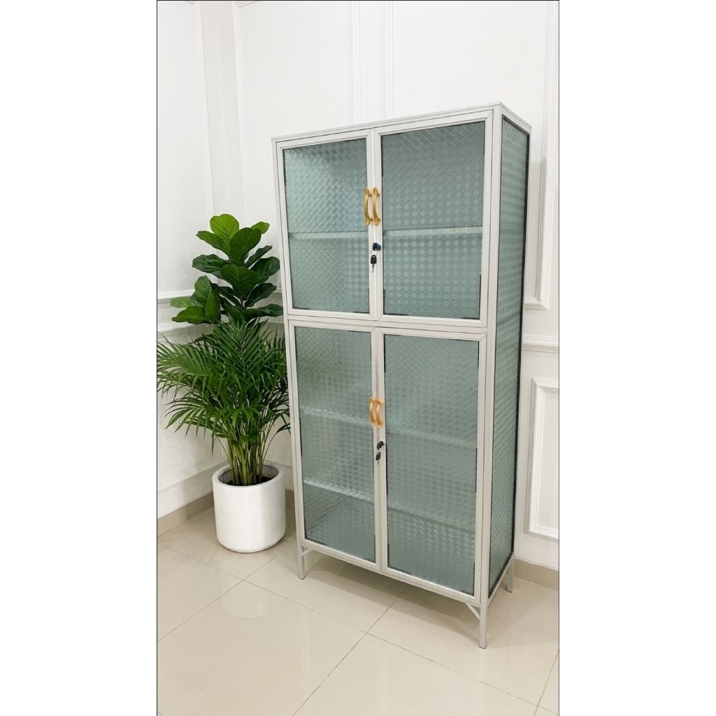 Rak piring Bungkus Alumunium 2 pintu