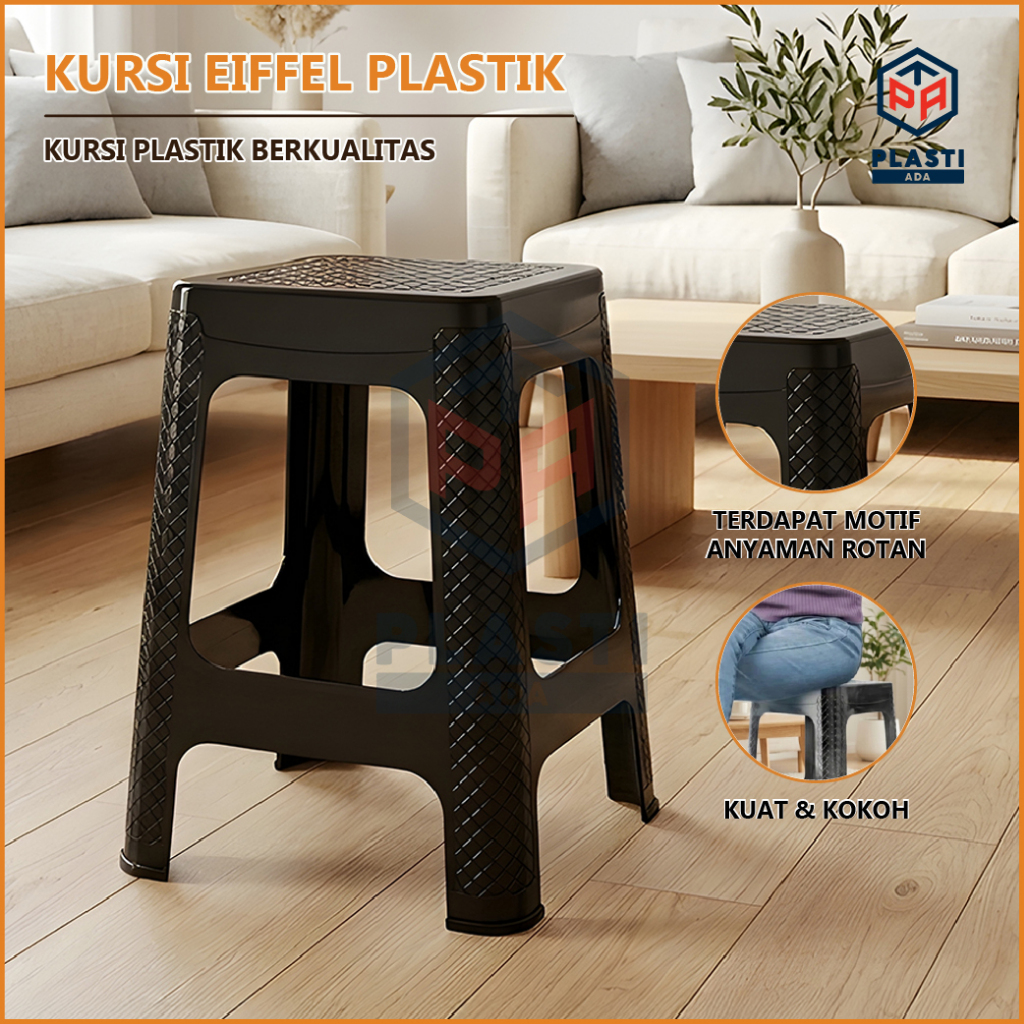 KURSI EIFFEL PLASTIK - Kursi Plastik Tinggi / Kursi Bakso / Bangku Tinggi Kokoh