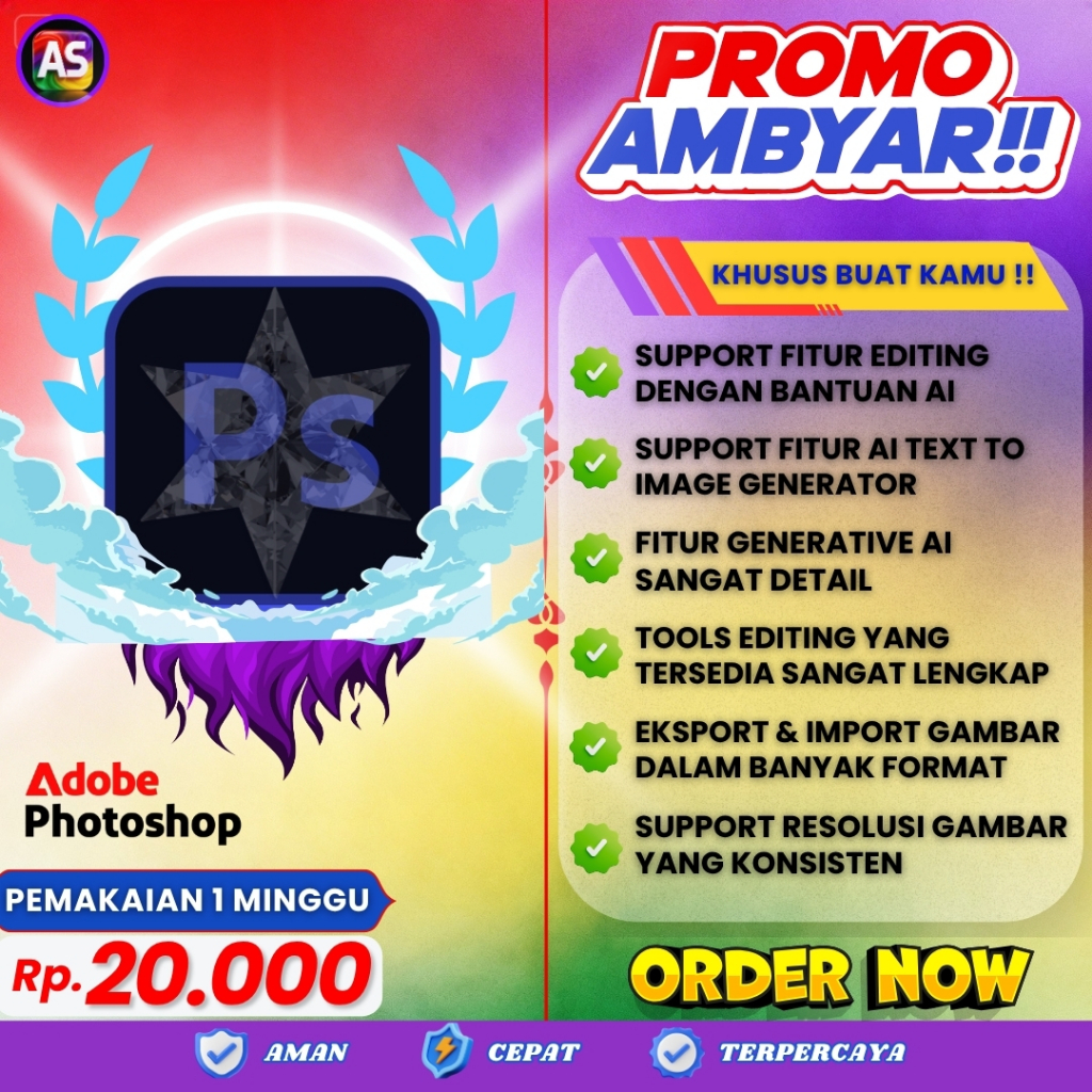 PHOTOSHOP 4000 CREDIT GENERATIVE FILL AI - AKSES VIA WEB