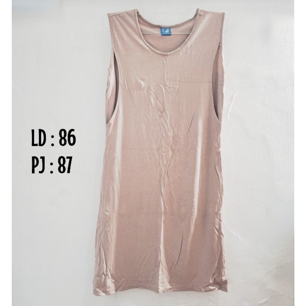 Baju Menyusui MAMIGAYA Dress Tanpa Lengan  Coklat Muda/Khaki (Preloved/Second)