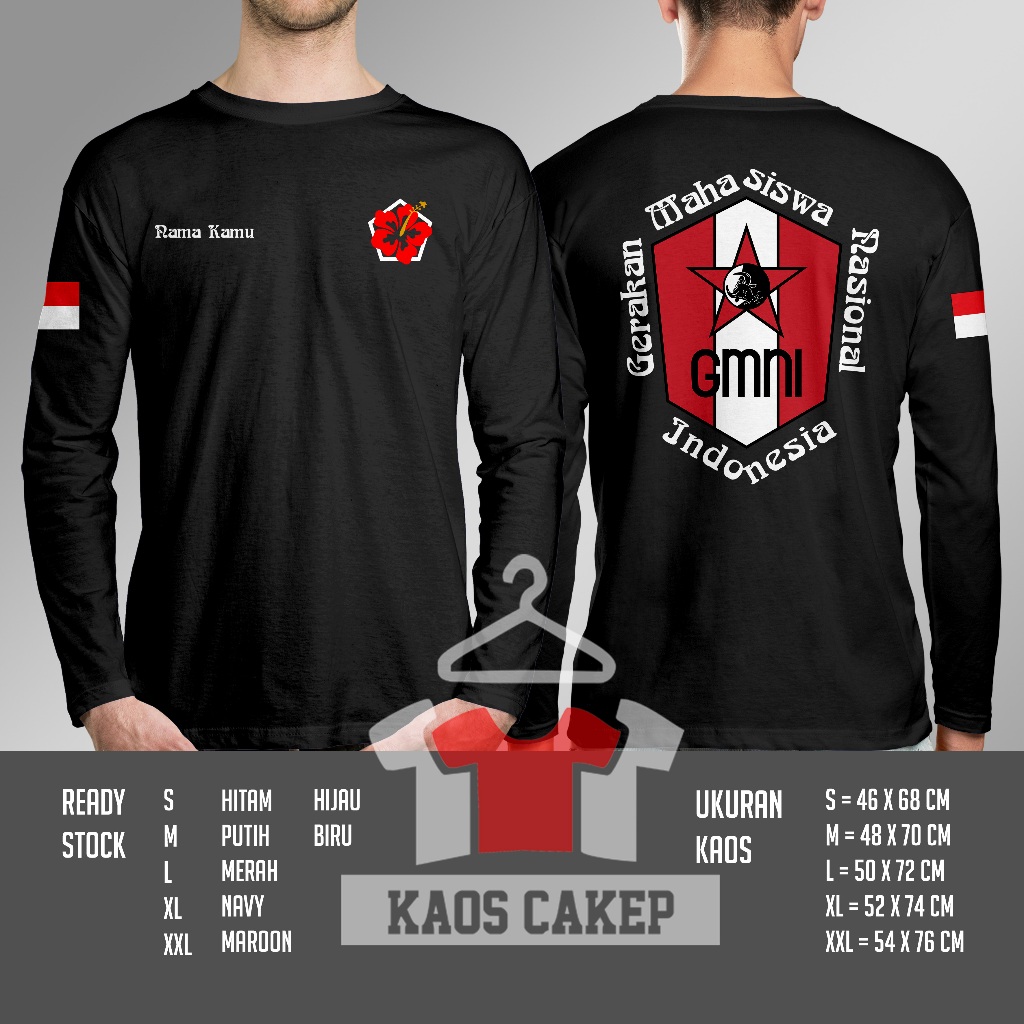 Kaos GMNI Pergerakan Sarinah Gratis Nama Kamu Lengan Panjang Baju Distro
