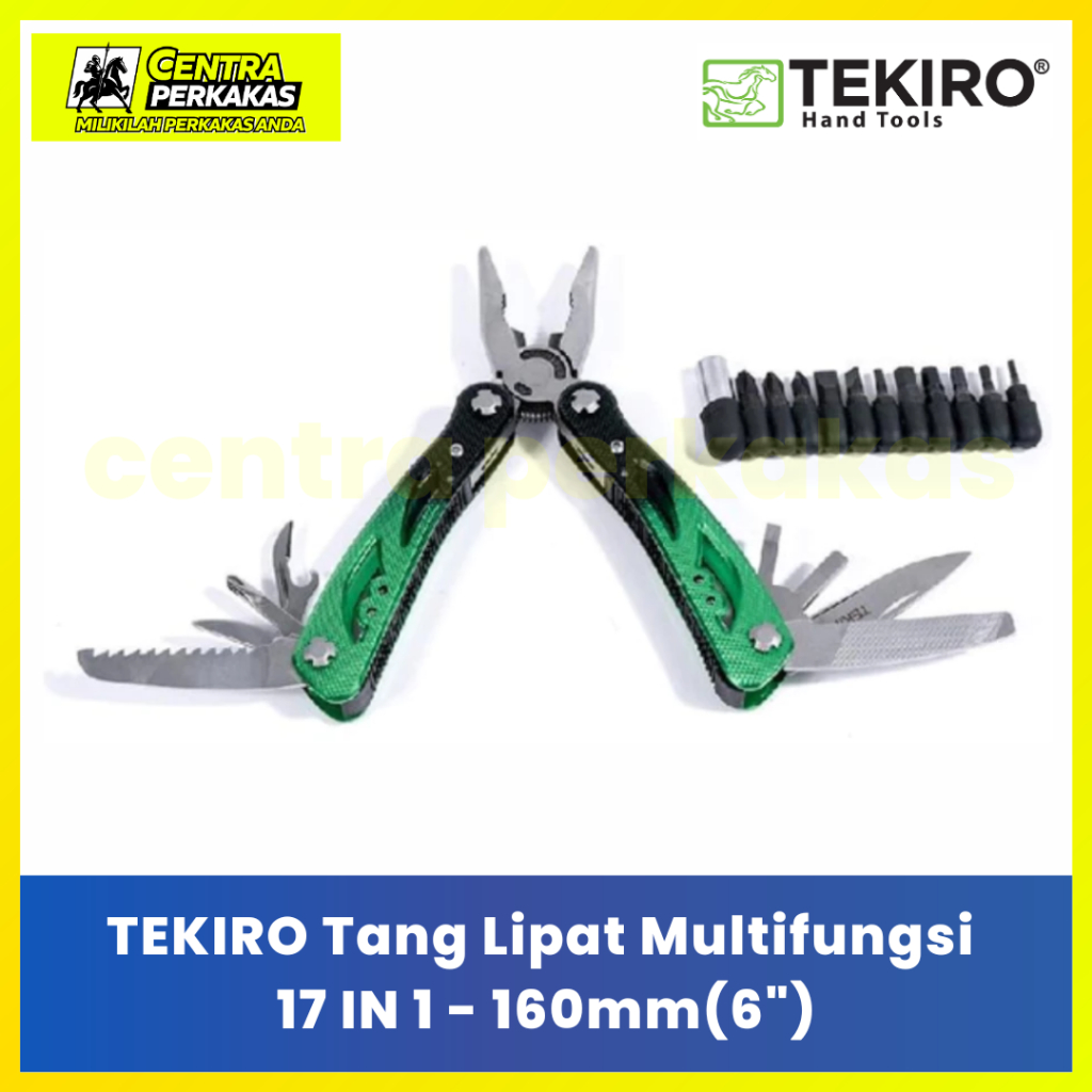 TEKIRO Tang Multifungsi 17 IN 1 160mm (6") - Multi Tools Tang Lipat Original