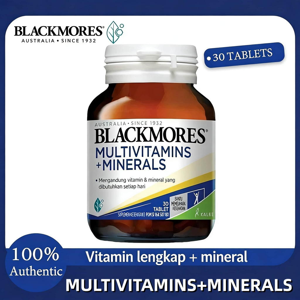 BLACKMORES Multivitamins+MineralsMembantu Kesehatan Vitamin A B1-B12 CD3 E Kalsium Besi