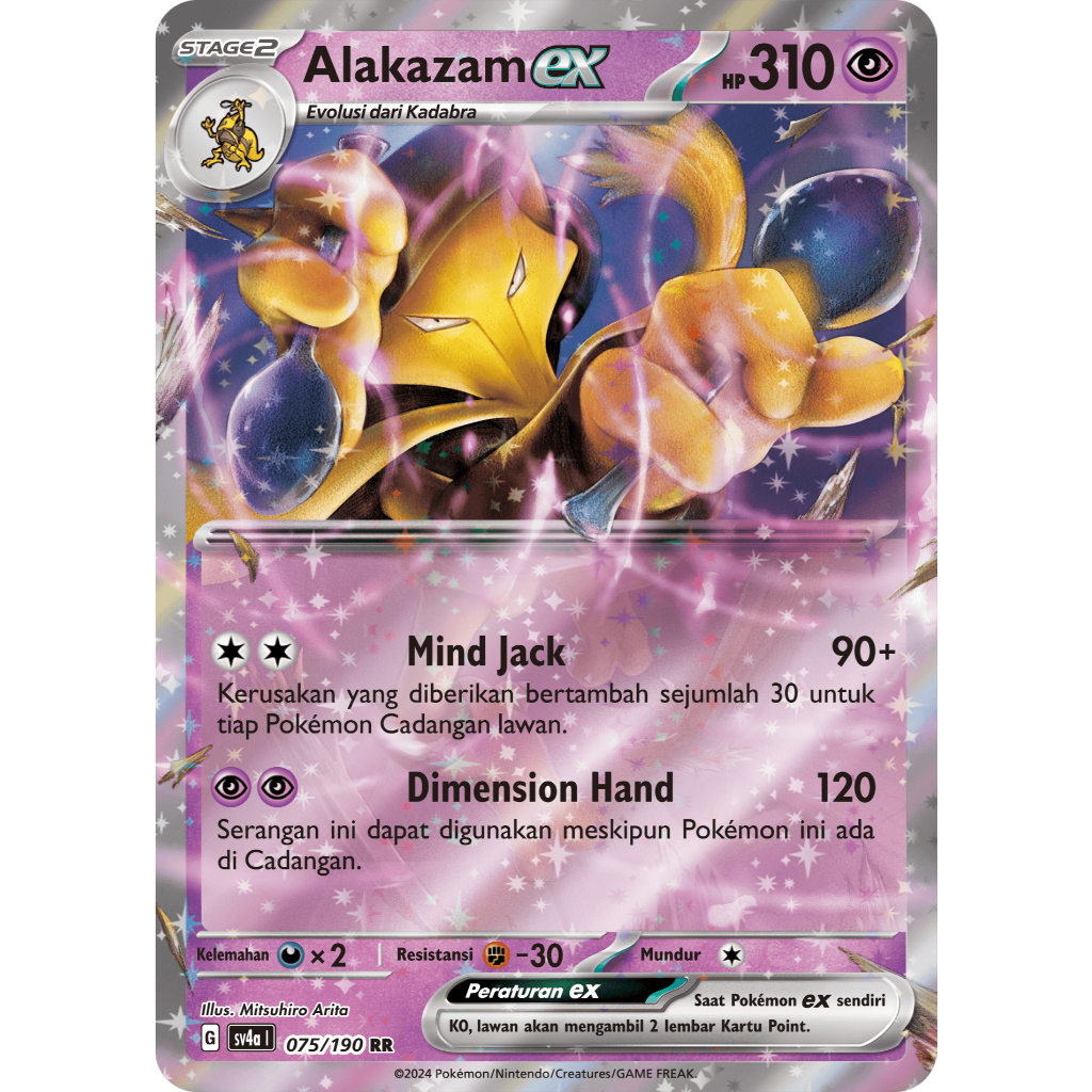 Alakazam Ex 075/190 Double Rare RR - TCG Kartu Pokemon Indonesia