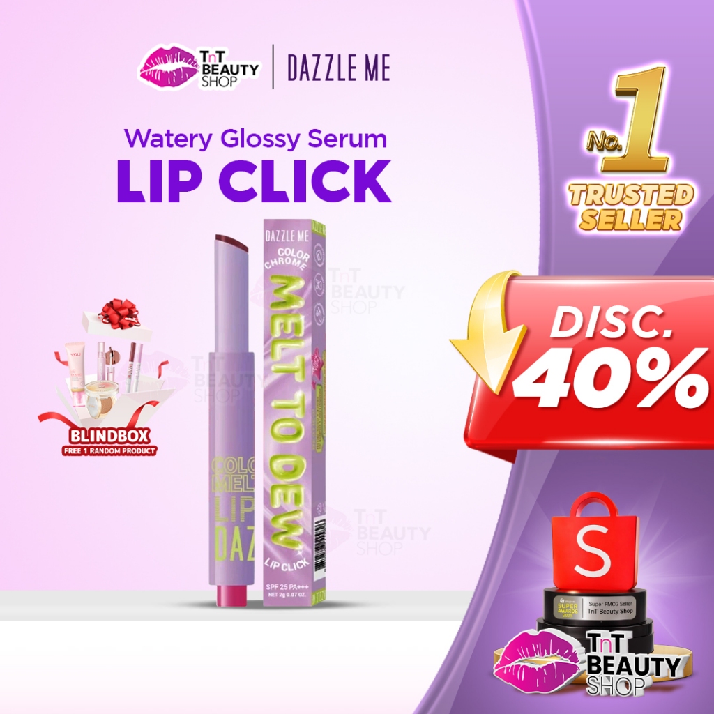 DAZZLE ME Color Chrome Melt To Dew Lip Click Watery Glossy Serum Lipstick | TnT Beauty Shop