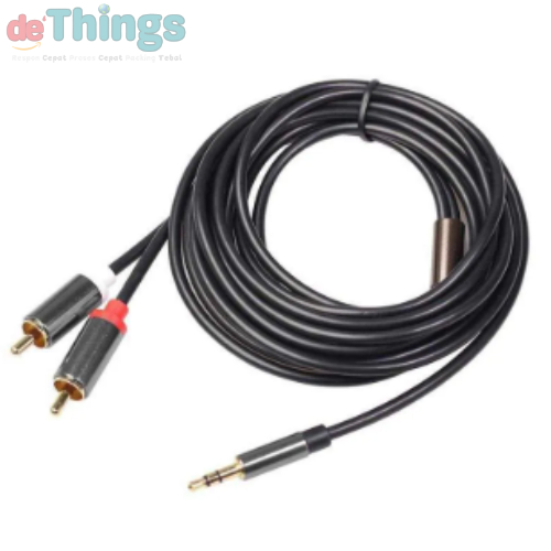 Kabel Audio Premium Jack 3.5mm ke Dual RCA Panjang Ekstra – Suara Jernih Hi-Fi untuk Speaker, TV, Am