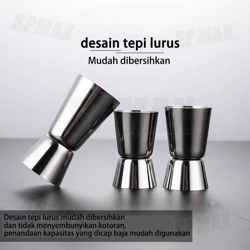 Jigger Stainless measure 15/30ml 20/40ml 25/50ml 30/50ml cc Measuring Cup Gelas Ukur Gelas Takar Tak