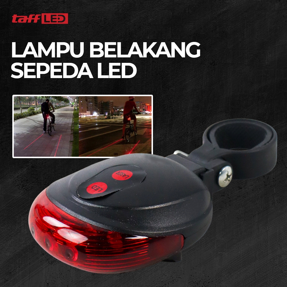 Lampu Belakang Sepeda / Lampu Laser Sepeda / Lampu Belakang Sepeda Tail Light Laser LED Waterproof