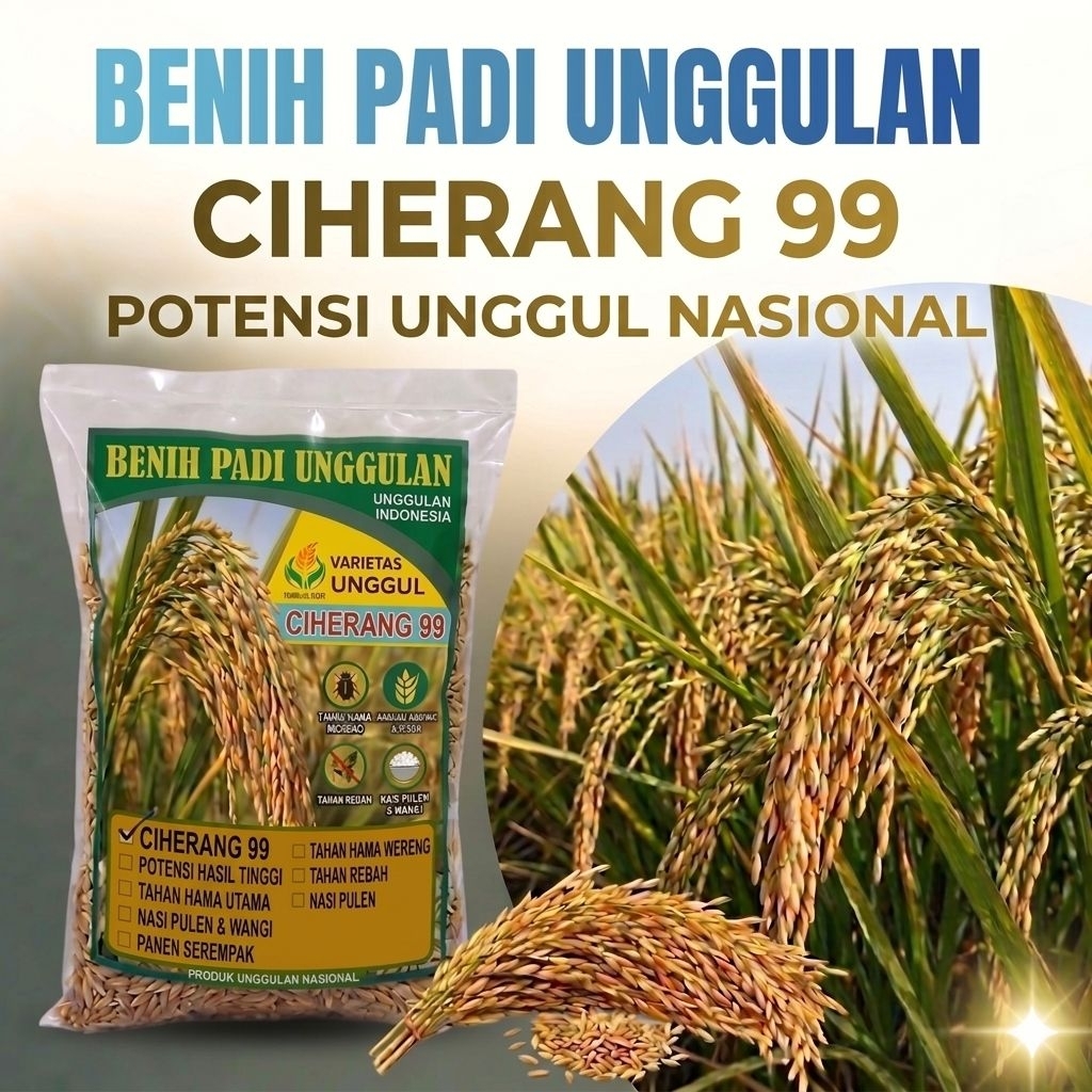 benih padi Ciherang 99 Benih padi unggulan berkualitas super Ciherang 99 kemasan 5kg