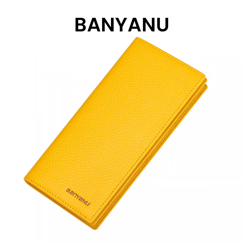 BANYANU Dompet Panjang Wanita Kulit Sapi Asli Tipis Tangan Untuk Pria dan Wanita Minimalis Elegan