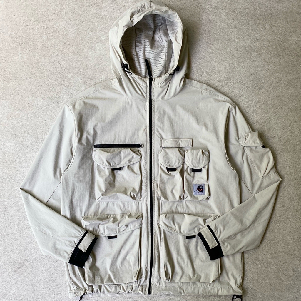 Carhartt WIP Hayes Hooded Jacket - Pebble / Off White