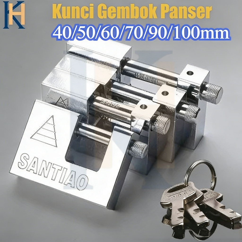 100mm Gembok Ganda Motor gembok motor  Kunci Gembok Panser /Gembok Rumah Panzer/Gembok Balok Pagar P