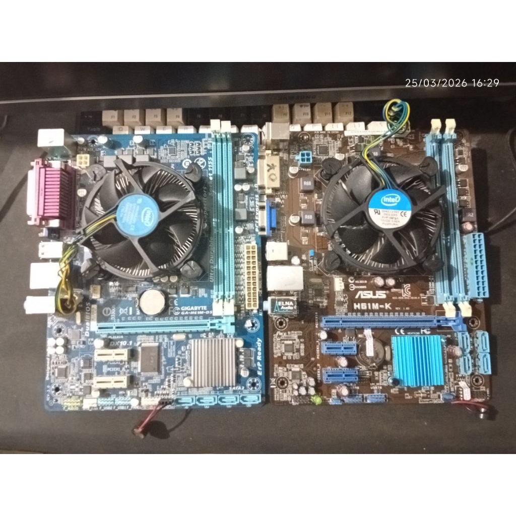 Sepaket motherboard h61 1155 gen 3 Prosesor i3 gen 3