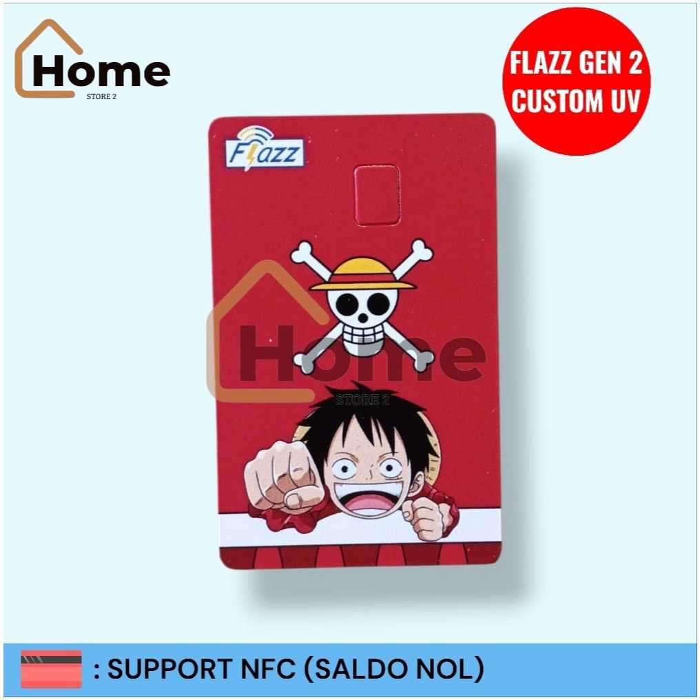KARTU ETOLL FLAZZ BCA GEN 2 CUSTOM UV - ONE PIECE [LUFFY RED]