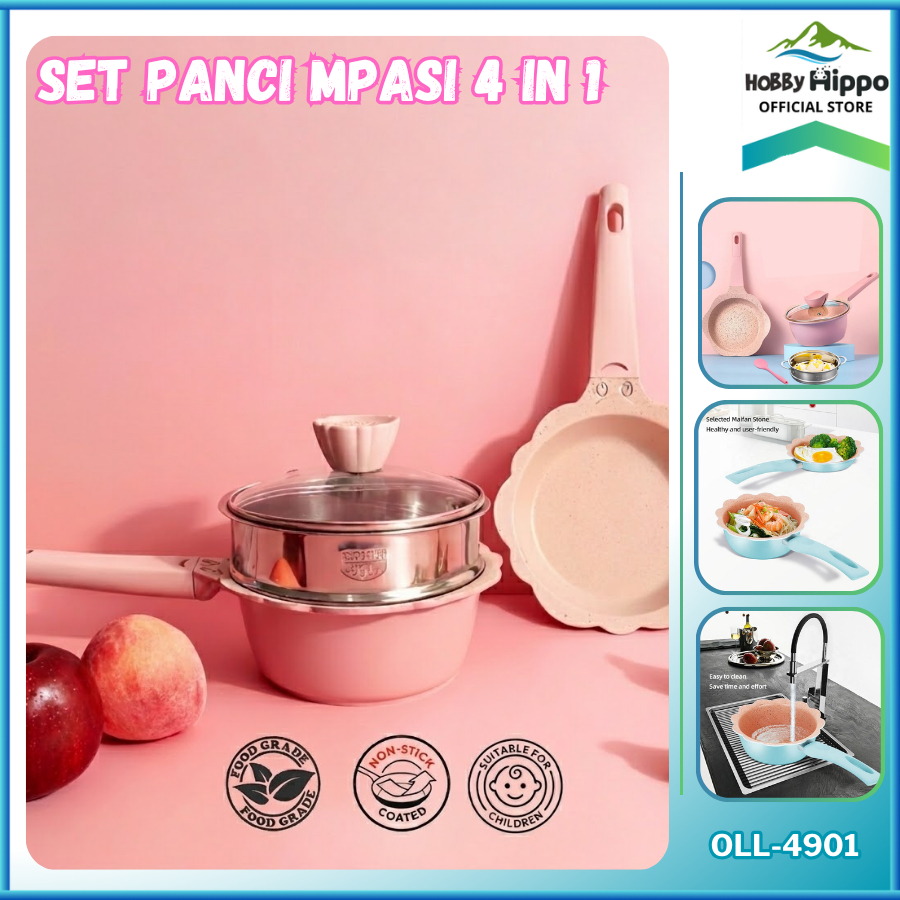 PANCI SET BABY FLOWER MPASI WOK PAN FRY PAN TM-CH4901-88
