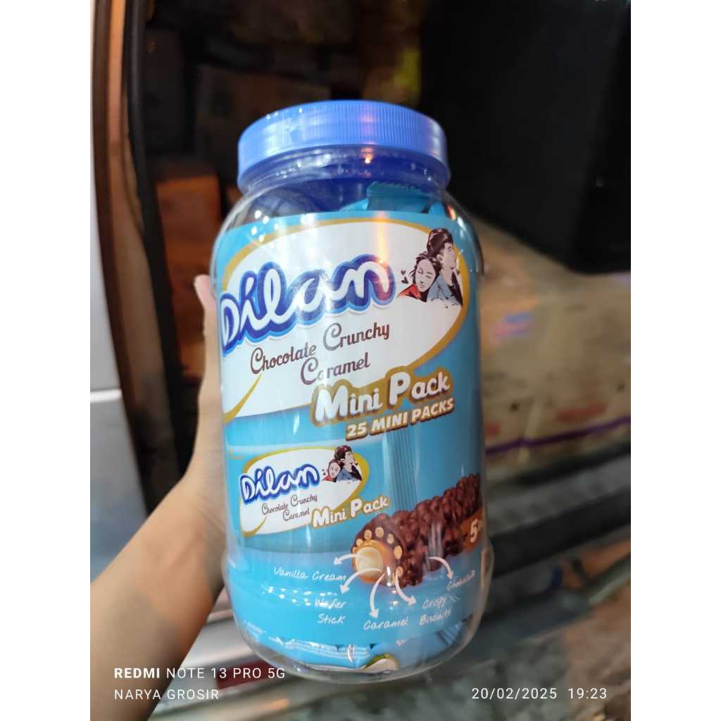 25 Pcs Coklat Dilan Mini Pack Chocolate Crunchy Caramel