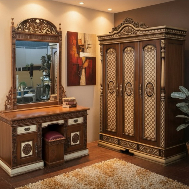 PAKET LAMARAN LEMARI PINTU 3 & TOLET / PAKET SESERAHAN ALMARI PINTU 3 & MEJA RIAS