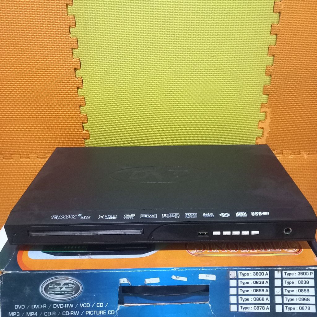dvd vcd cd mp3 player usb normal tanpa remote trisonic