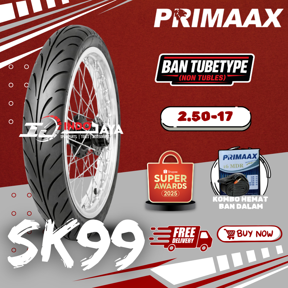 [READY COD] BAN PRIMAAX RING SK99 17 ( 250-17 ) BAN NON TUBLES PRIMAXX SK-99 / BAN MOTOR BEBEK SUPRA