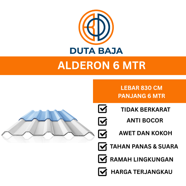 ATAP ALDERON DOUBLE LAYER UPVC 830 BIRU/BLUE/PUTIH/WHITE 6M [DUTA BAJA OFFICIAL STORE]