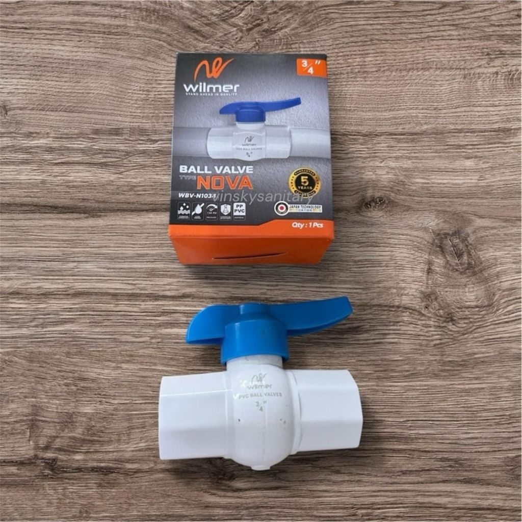 Ball Valve Pvc Putih 4 inch WILMER NOVA / Ballvalve PVC 4" inch / Stop Kran PVC 4 inchi WILMER NOVA