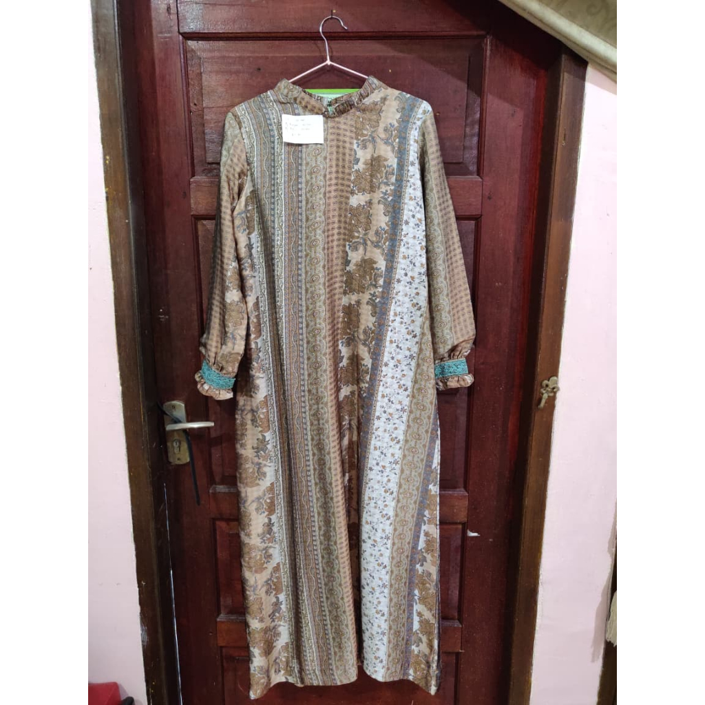 [Preloved] Dress Muslimah Rayon Lengan Balon Model Shang Hai