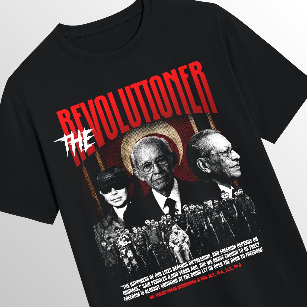 Kaos Aceh Hasan Tiro The Revolutionary Movement | Cotton Combet Premium.