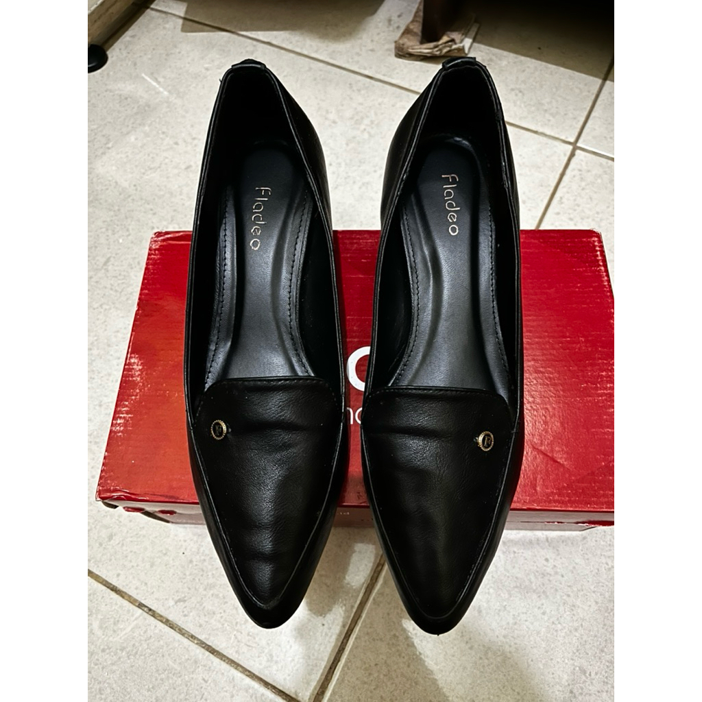 Murah Heels Hitam Formal Fladeo uk 38/24.5cm