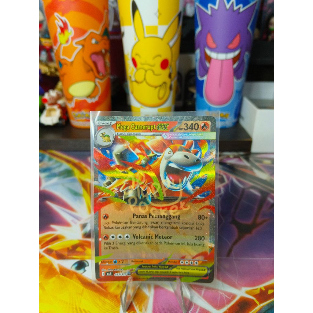 KARTU POKEMON EVOLUSI MEGA | MEGA CAMERUPT EX RR 022/126