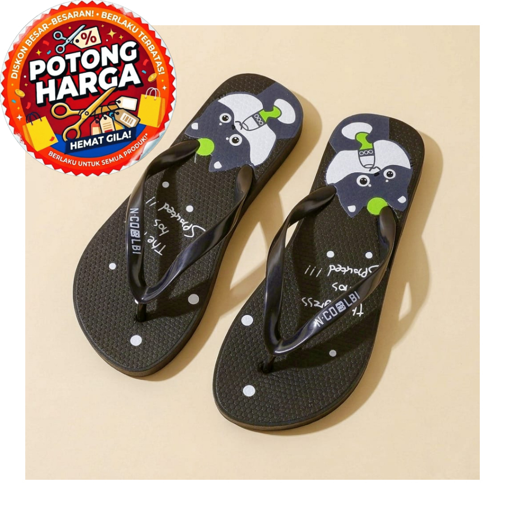 NEKO Sandal Jepit Santai Summer Nyaman Motif Kucing Lucu | M3530-1
