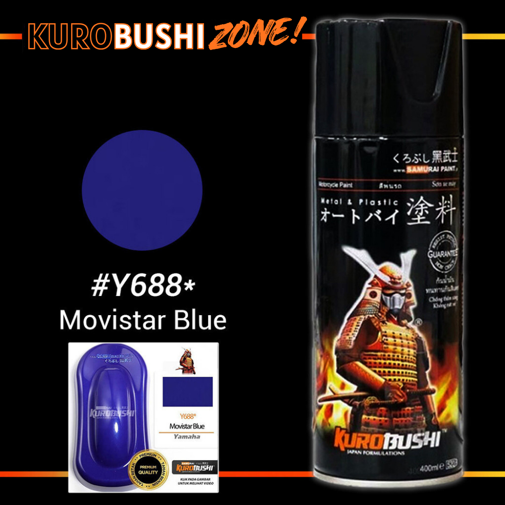 SAMURAI KUROBUSHI WARNA MOVISTAR BLUE YAMAHA Y688* | BIRU YAMAHA MOVISTAR 400ML