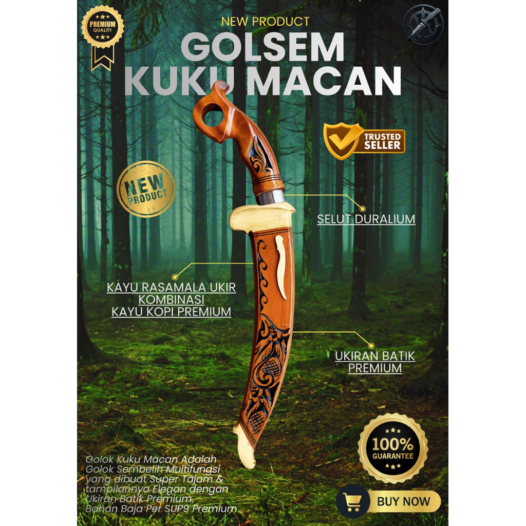 [BAJA PREMIUM] GOLOK SEMBELIH KUKU MACAN GOLOK BAJA SUPER TAJAM Baja Per SUP9 Premium Asli Original