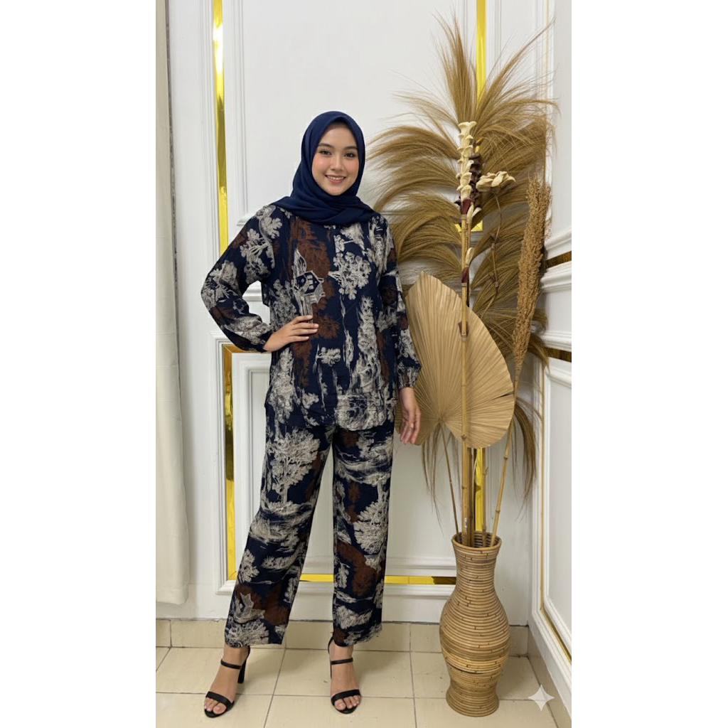 Daster Set celana rayon premium kekinian nyaman Ld 120