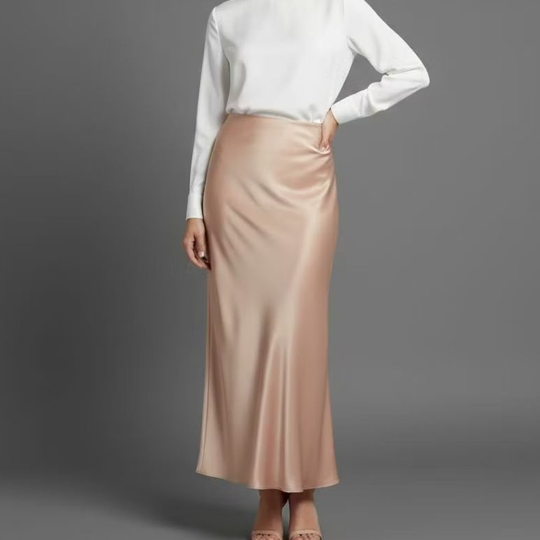 Rok Duyung Wanita Highwaist Panjang Model Mermaid Bahan Satin Velvet Premium