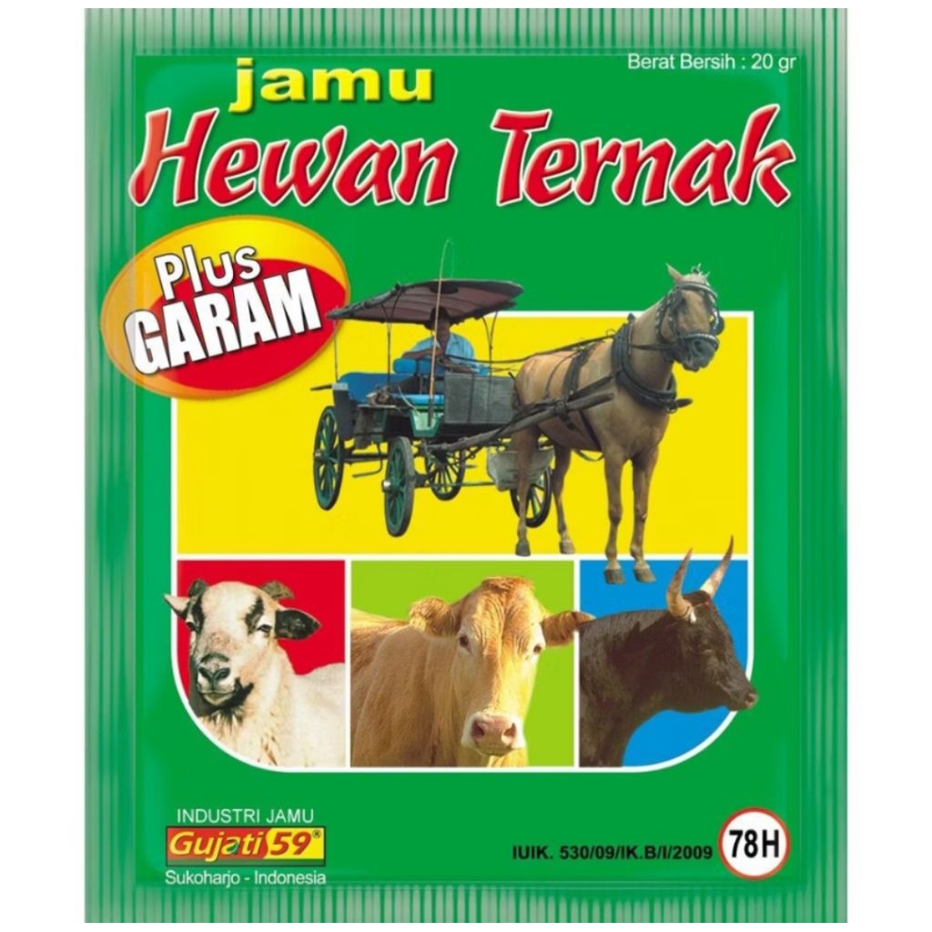 GUJATI SATU PAK JAMU SERBUK HEWAN TERNAK PLUS GARAM