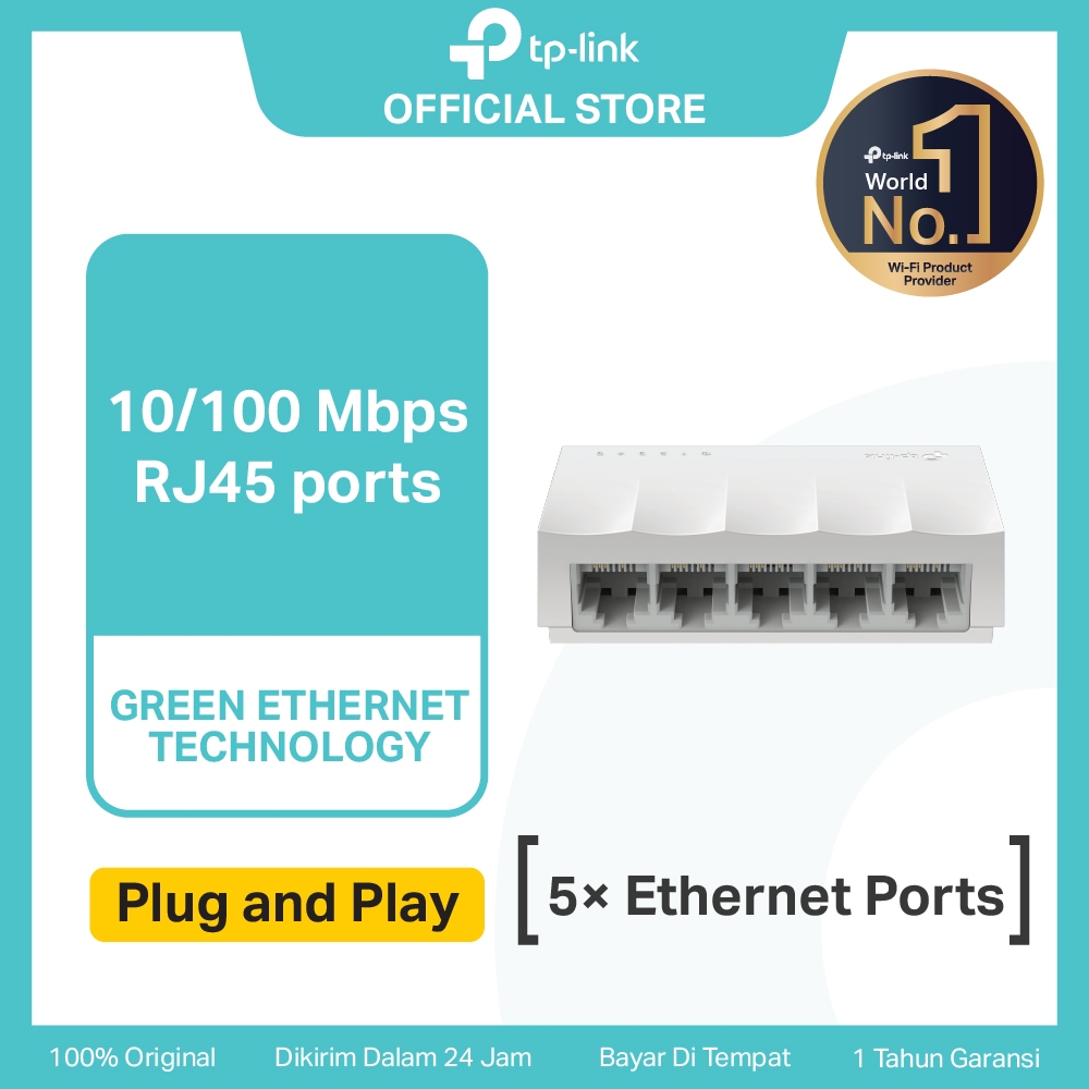 TP-Link LS1005 | 5 Port Desktop Switch | 10/100Mbps | Unmanaged | Ethernet Splitter | Plug & Play