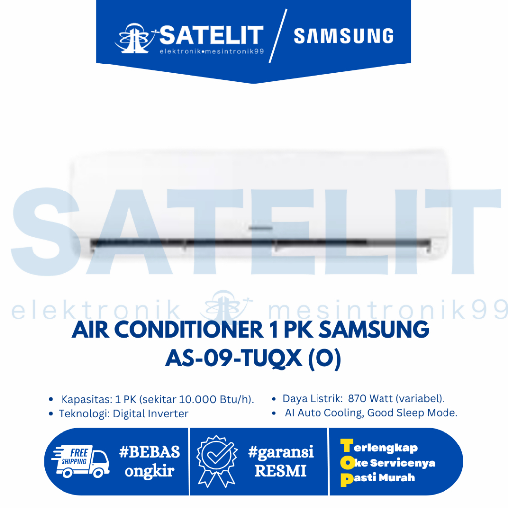 AC Samsung 1 PK AS-09-TUQX (O) Pendingin Ruangan Hemat Listrik
