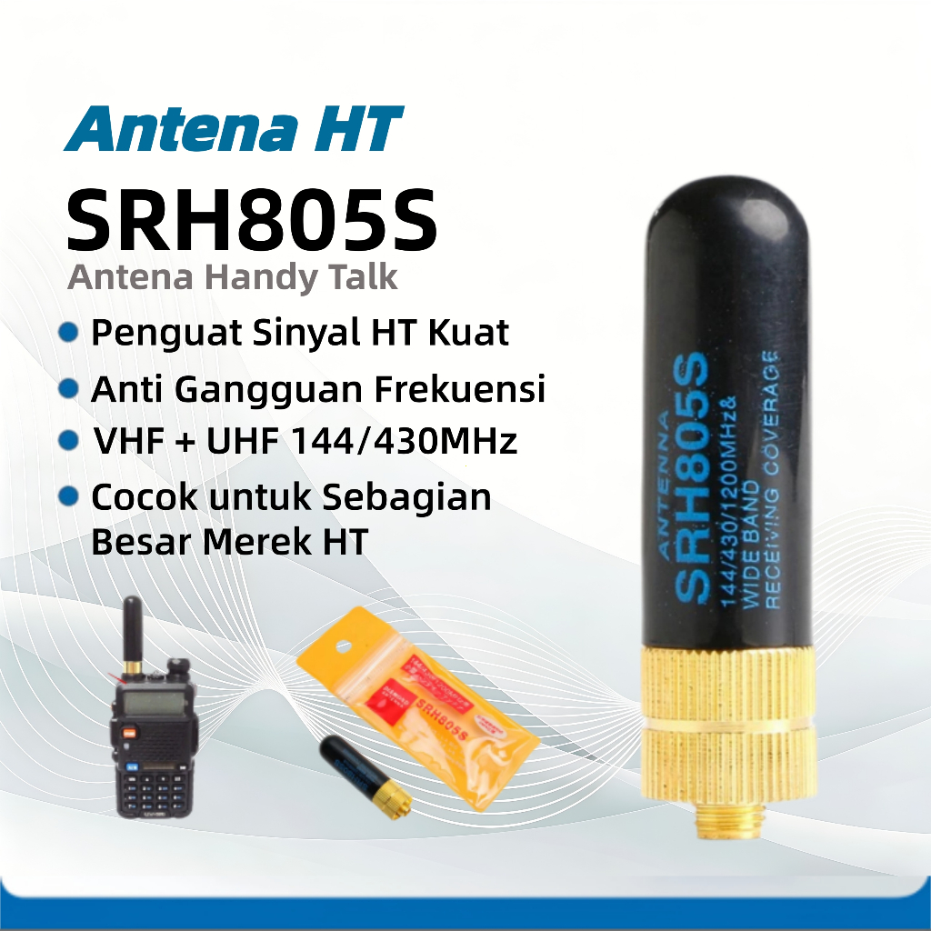 Antena HT SRH805S Penguat Sinyal Walkie Talkie Dual Band VHF UHF Antena Handy Talkie Mini Portable S