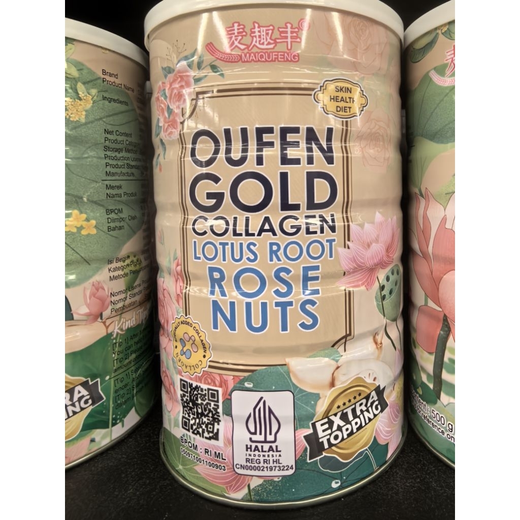 MAIQUFENG OUFEN GOLD COLLAGEN LOTUS ROOT ROSE NUTS. OUFEN COLLAGEN ROSE