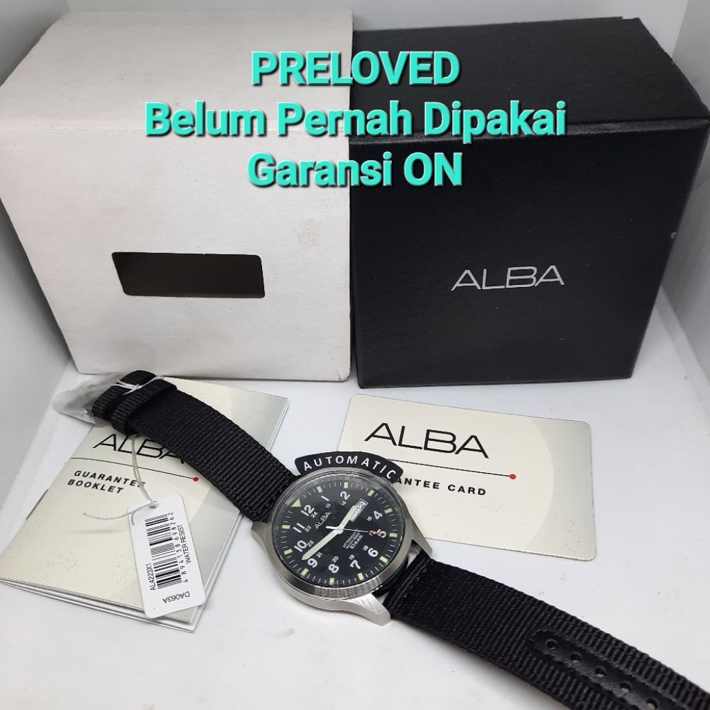 Alba Military Automatic AL4223X1 Black Hitam Dial Y676-X039 AL4223 not SNK809 SNZG15